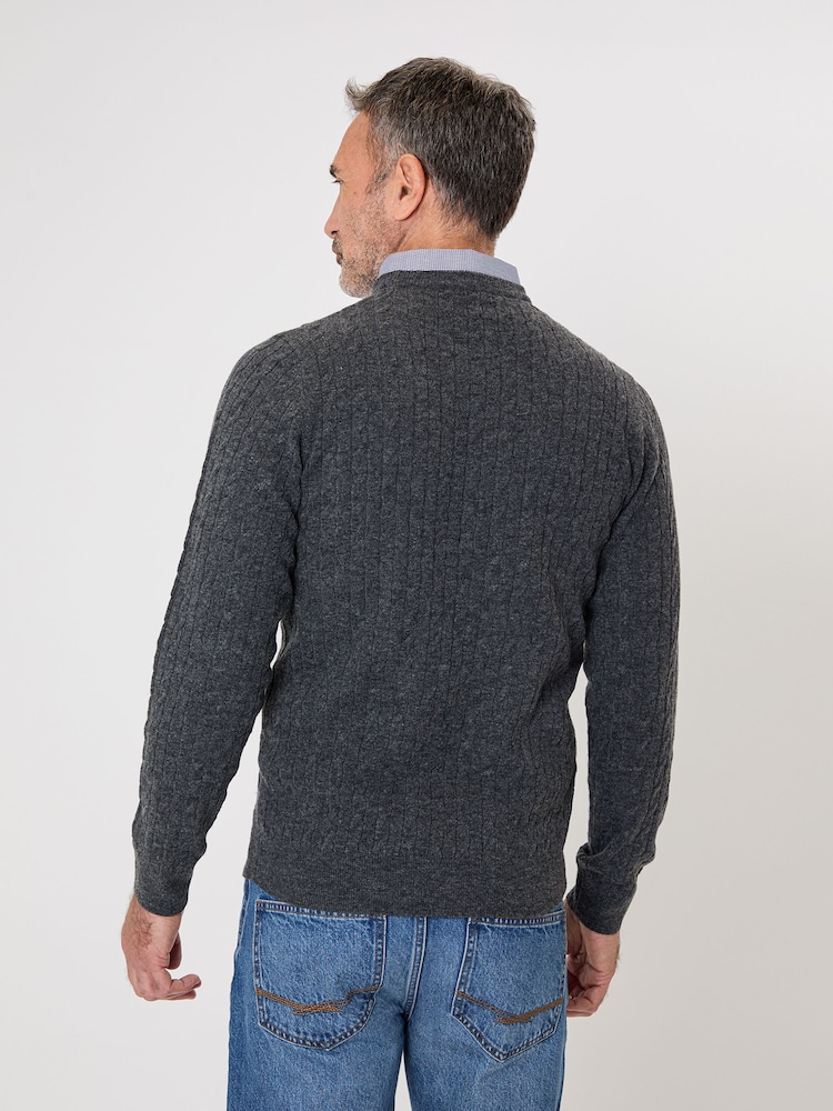 Saltwell Cable Knit Mock Shirt Jumper - Image 2 of 4 Saltwell Cable Knit Mock Shirt Jumper - Image 2 of 4