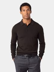 Hawes & Curtis Green Merino Polo Jumper - Imagen 1 de 2