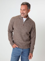 Saltwell Cable Knit Quarter Zip Jumper - Image 1 of 4