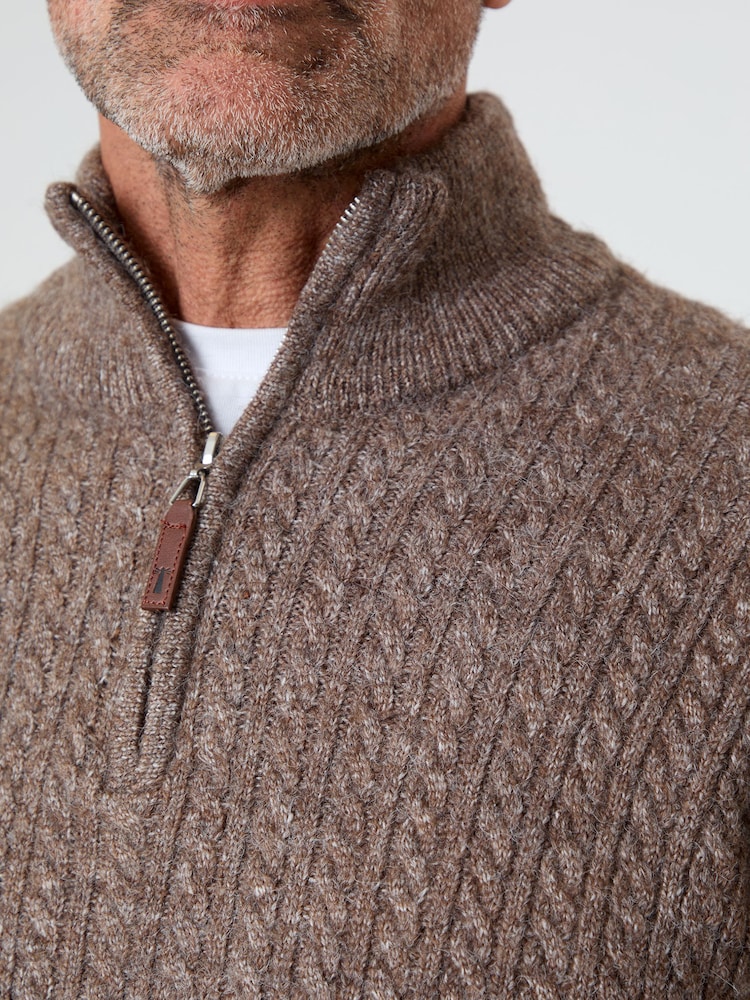 Saltwell Cable Knit Quarter Zip Jumper - Image 4 of 4 Saltwell Cable Knit Quarter Zip Jumper - Image 4 of 4