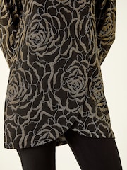 Roman Metallic Jacquard Cowl Neck Stretch Tunic - Image 5 of 5