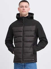 Blend Black Hybrid Puffer Coat - Image 1 of 5