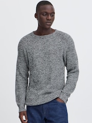 Blend Grey Raglan Knitted Sweater - Image 3 of 5