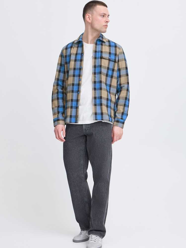 Blend Cream Herringbone Check Overshirt - Image 1 of 4