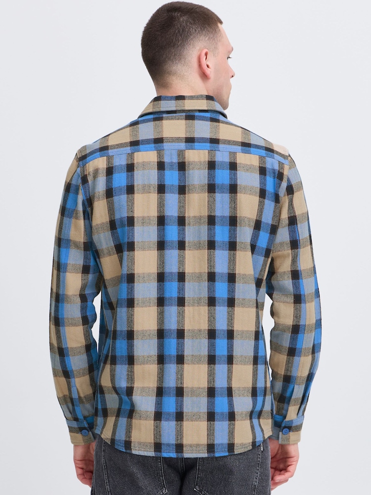 Blend Cream Herringbone Check Overshirt - Image 2 of 4