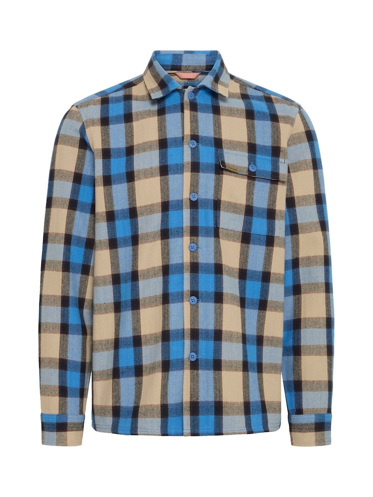 Blend Cream Herringbone Check Overshirt - Image 4 of 4