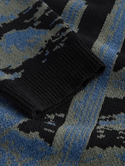 Bleumarin albastru - Relaxed Fit Knitted Cactus Scene Cardigan - Imaginea 7 din 7