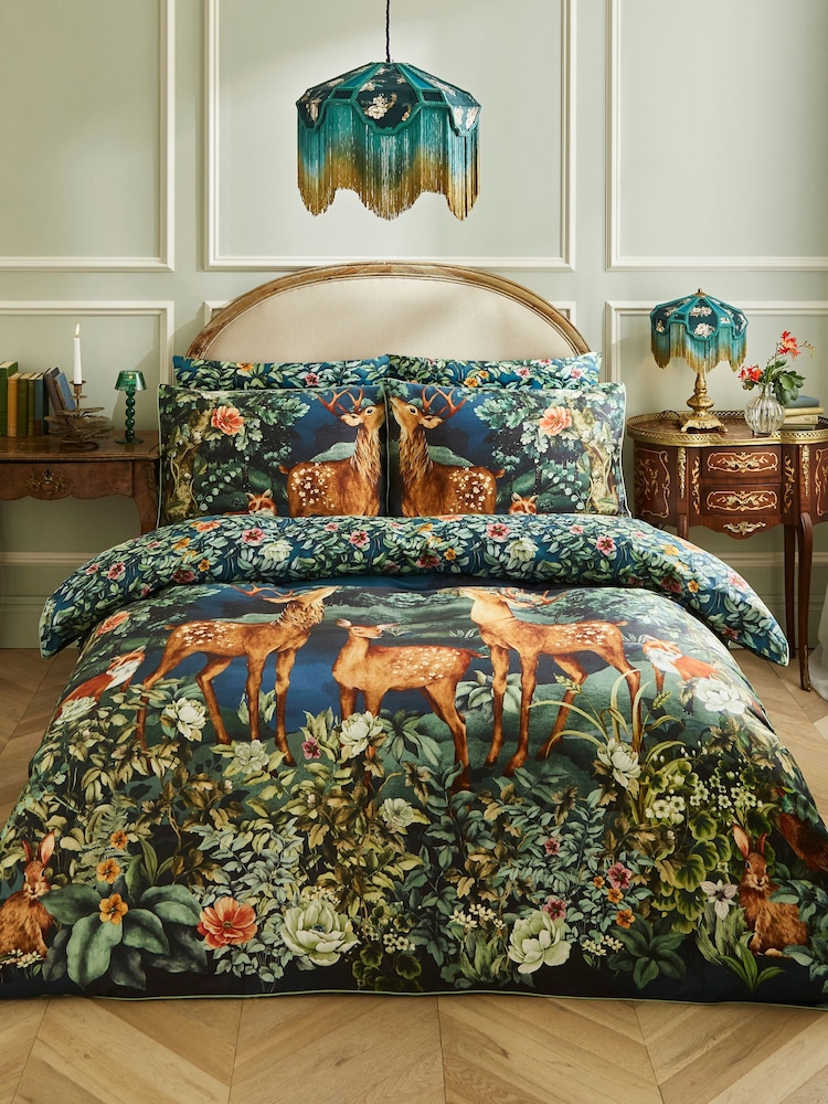 Joe Browns Green Forest Oasis Cotton Sateen Reversible Duvet Set - Image 1 of 6 Joe Browns Green Forest Oasis Cotton Sateen Reversible Duvet Set - Image 1 of 6