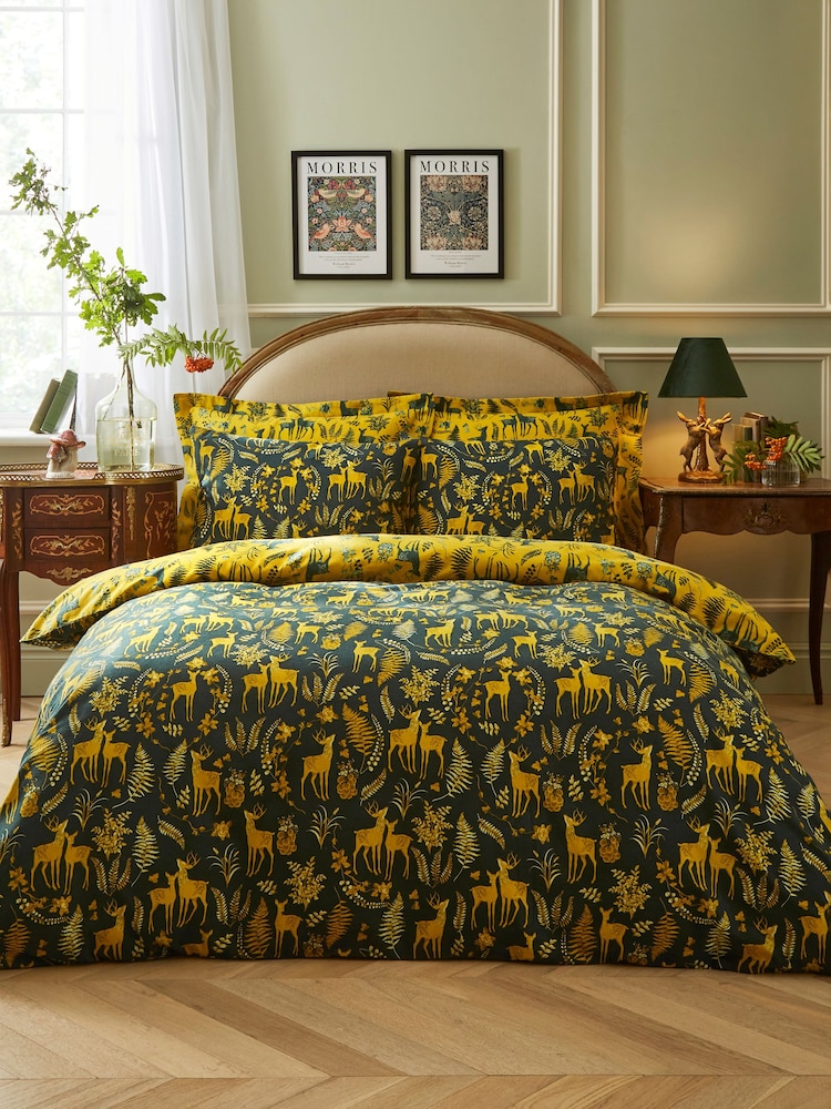 Joe Browns Green Whimsy Woodland Brushed Cotton Duvet Set - Image 1 of 6 Joe Browns Green Whimsy Woodland Brushed Cotton Duvet Set - Image 1 of 6