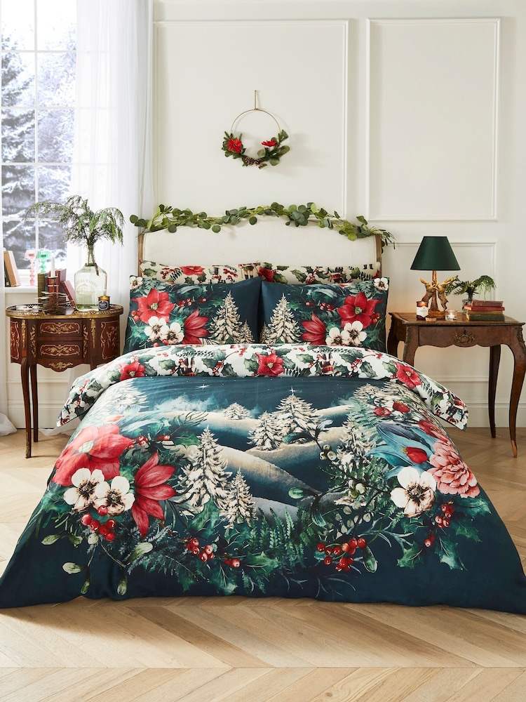 Joe Browns Green Winter Wonderland Reversible Duvet Set - Image 1 of 6 Joe Browns Green Winter Wonderland Reversible Duvet Set - Image 1 of 6
