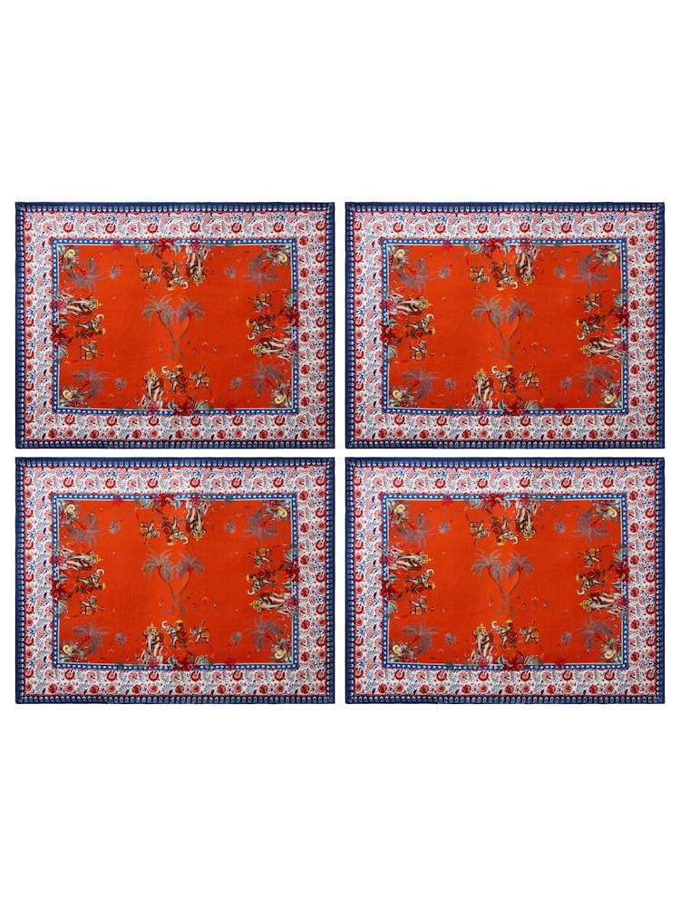 Joe Browns 4 Pack Red Serene Bohemian Placemats - Image 2 of 5 Joe Browns 4 Pack Red Serene Bohemian Placemats - Image 2 of 5