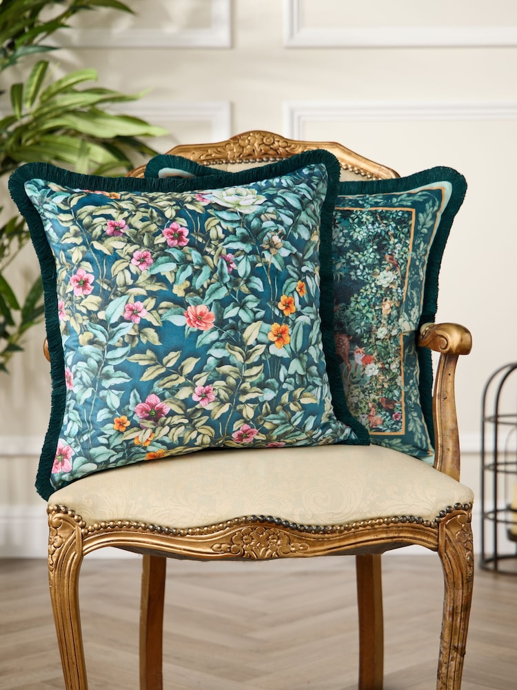 Joe Browns Green Forest Oasis Reversible Cushion - Image 2 of 6 Joe Browns Green Forest Oasis Reversible Cushion - Image 2 of 6