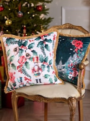 Joe Browns Green Winter Wonderland Reversible Cushion - Image 1 of 4