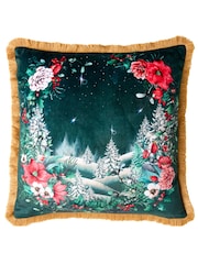 Joe Browns Green Winter Wonderland Reversible Cushion - Image 3 of 4