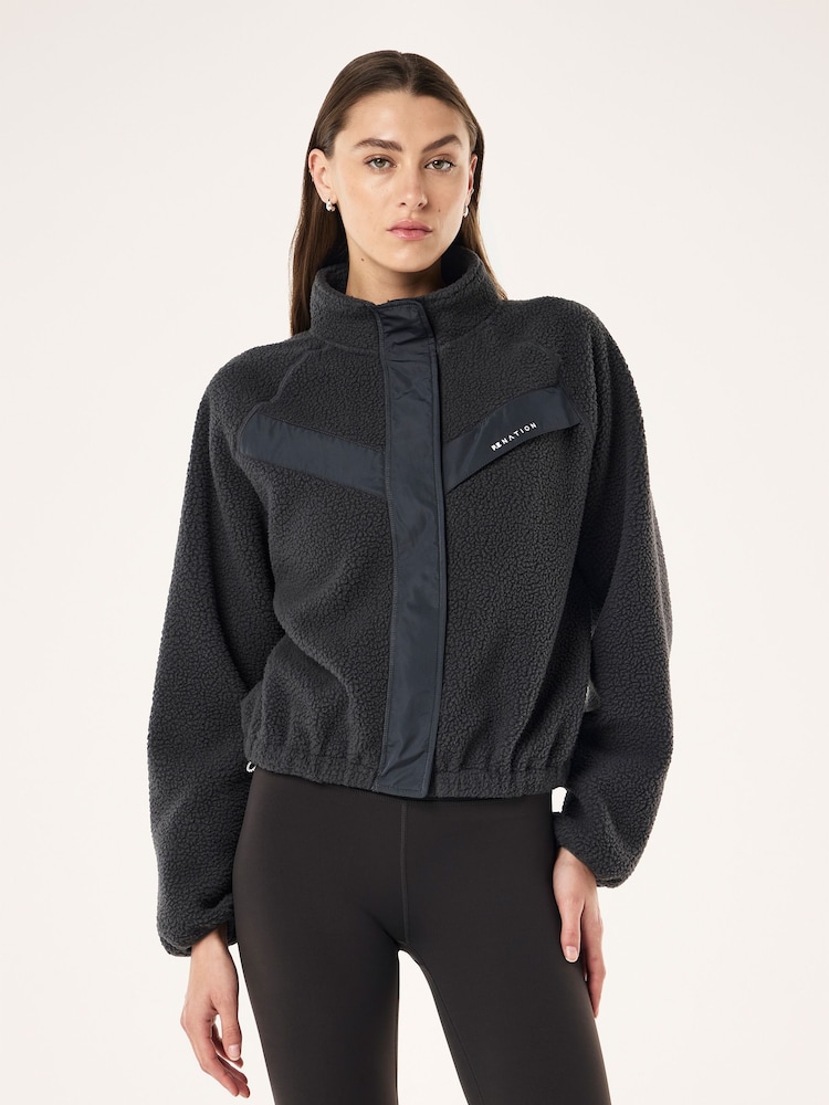 P.E Nation Brown Shelter Sherpa Jacket - Image 1 of 5 P.E Nation Brown Shelter Sherpa Jacket - Image 1 of 5