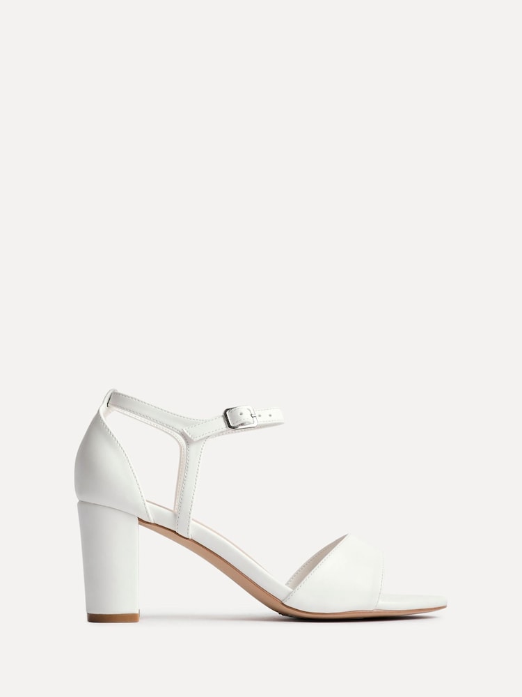 Linzi White Abby Closed Back Block Heel Sandals - Image 2 of 4
