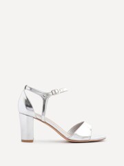 Linzi Silver Abby Closed Back Block Heel Sandals - Image 2 of 5