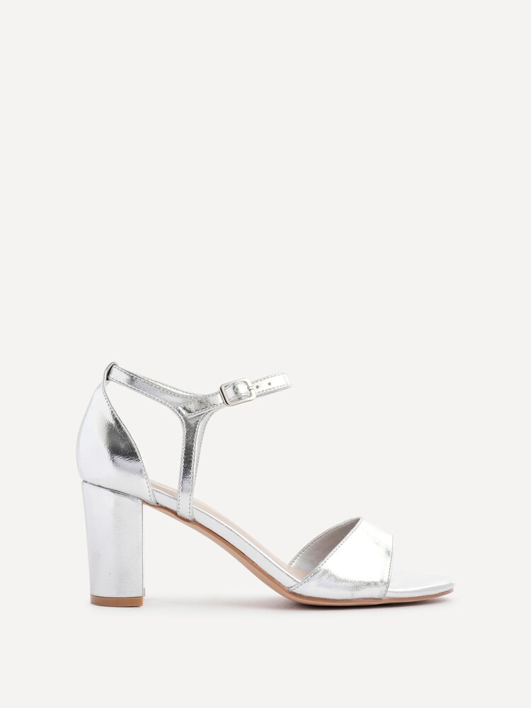 Linzi Silver Abby Closed Back Block Heel Sandals - Image 2 of 5