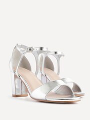 Linzi Silver Abby Closed Back Block Heel Sandals - Image 4 of 5