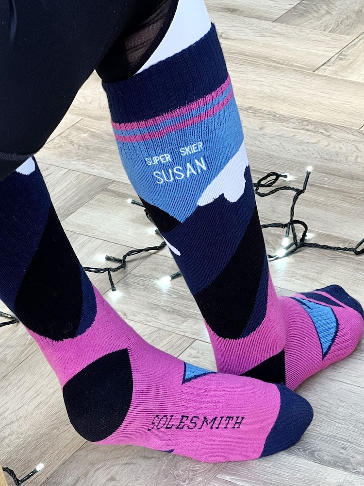 Solesmith Super Skier Personalised Colourful Ski Socks - Image 2 of 4