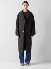 LK Bennett Black Callie Longline Quilted Coat - Image 1 of 3