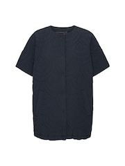 Ilse Jacobsen Navy Quilted Tulip Short Sleeve Bubble Hem Jacket - Image 1 of 3