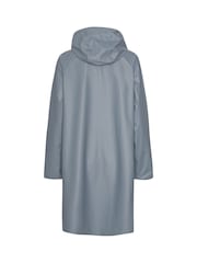Ilse Jacobsen Grey Blue Loose Fit Waterproof A Shape Raincoat - Image 4 of 4