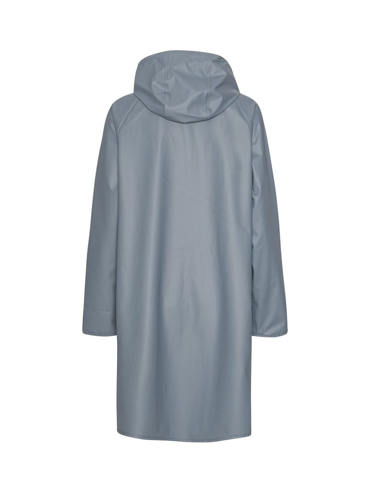 Ilse Jacobsen Grey Blue Loose Fit Waterproof A Shape Raincoat - Image 4 of 4