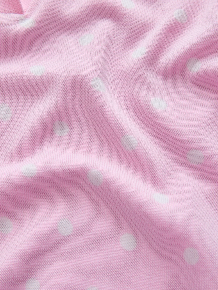 Light Pink Polka Dot - 棉质柔软针织Polo衫 - 3的图像3｝