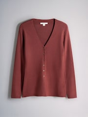 Brick Red/Pink/Cream - The Set 3 Pack V-Neck Buttoned Smart Longline Waisted Knit Cardigans - სურათი 2 6-დან