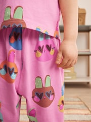 Çəhrayı/Mavi - Cat/Floral Jogger Pyjamas 3 Pack (9mths-10yrs) - 10şəkildən 3 şəkil