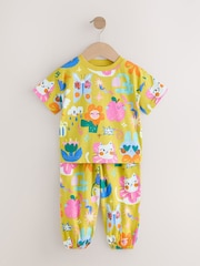 Çəhrayı/Mavi - Cat/Floral Jogger Pyjamas 3 Pack (9mths-10yrs) - 10şəkildən 5 şəkil