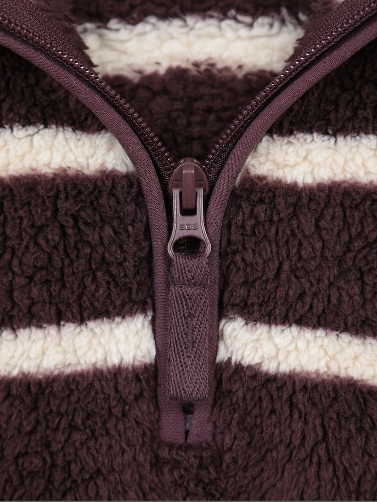 Mountain Warehouse Dark Chocolate Brown Teddy Half-Zip Fleece - Image 10 of 10