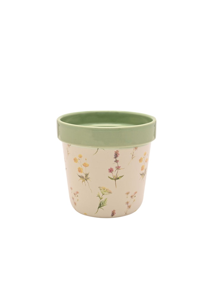 Widdop Set of 2 Green Planters Flowers - Image 2 of 2 Widdop Set of 2 Green Planters Flowers - Image 2 of 2