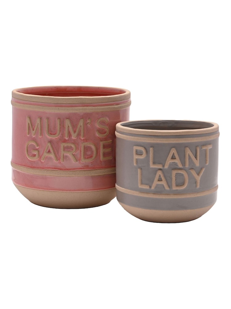Widdop 2 Pack Pink Mums Garden & Plant Lady Ceramic Planters - Image 2 of 4 Widdop 2 Pack Pink Mums Garden & Plant Lady Ceramic Planters - Image 2 of 4