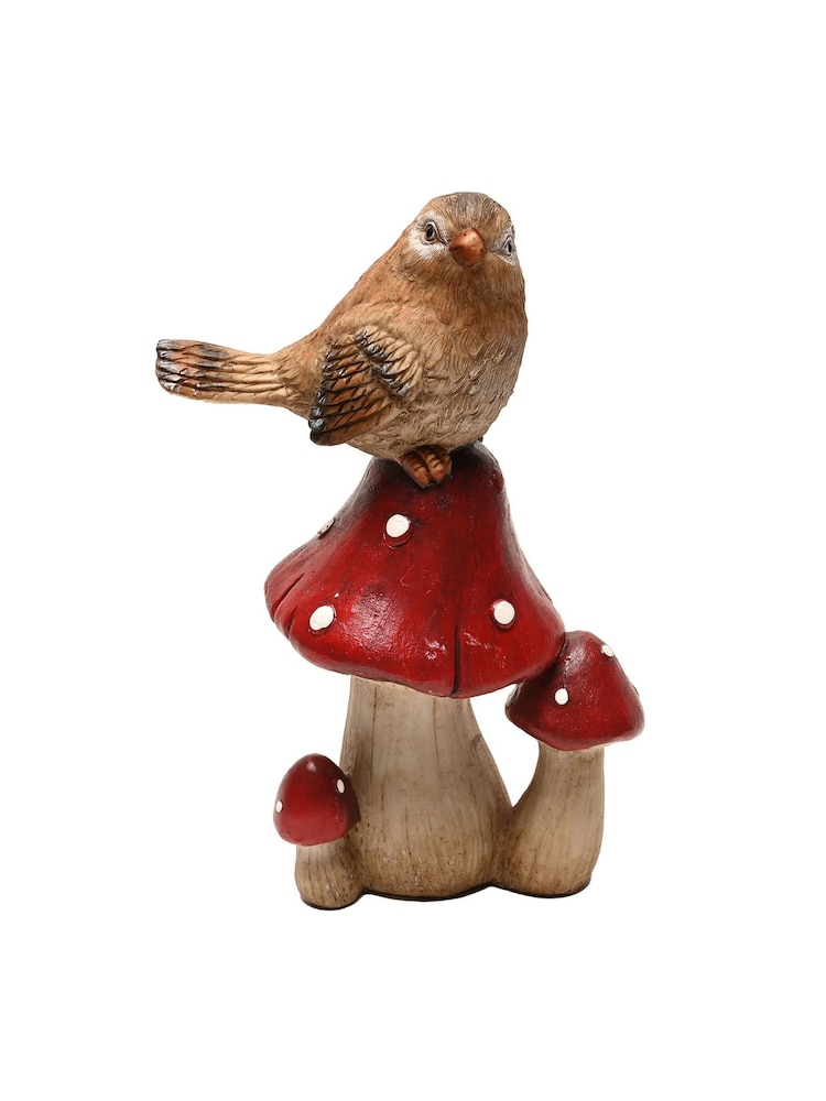 Widdop Brown Bird Standing On Mushrooms Ornament - Image 1 of 3 Widdop Brown Bird Standing On Mushrooms Ornament - Image 1 of 3