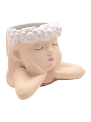 Widdop Beige Relaxed Girl Ceramic Planter - Image 2 of 3
