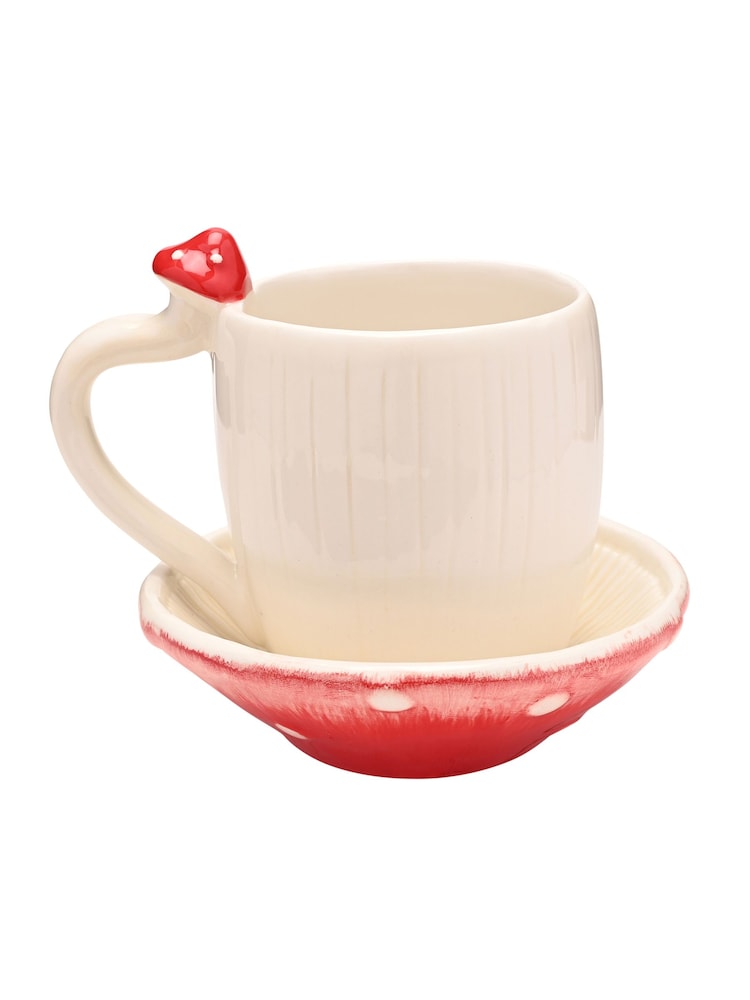 Widdop White Toadstool Mug & Saucer - Image 2 of 6 Widdop White Toadstool Mug & Saucer - Image 2 of 6