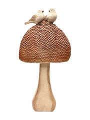 Widdop Brown 2 Birds On A Mushroom Ornament - Image 1 of 4