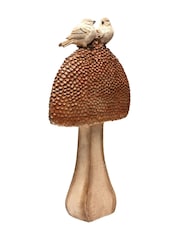 Widdop Brown 2 Birds On A Mushroom Ornament - Image 2 of 4