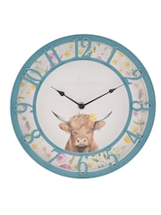 Widdop Blue Higland Cow Outdoor Clock - Image 1 of 3