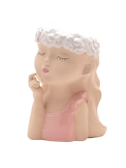Widdop Beige Fingers On Lips Girl Ceramic Planter - Image 2 of 3
