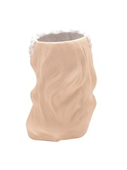 Widdop Beige Fingers On Lips Girl Ceramic Planter - Image 3 of 3