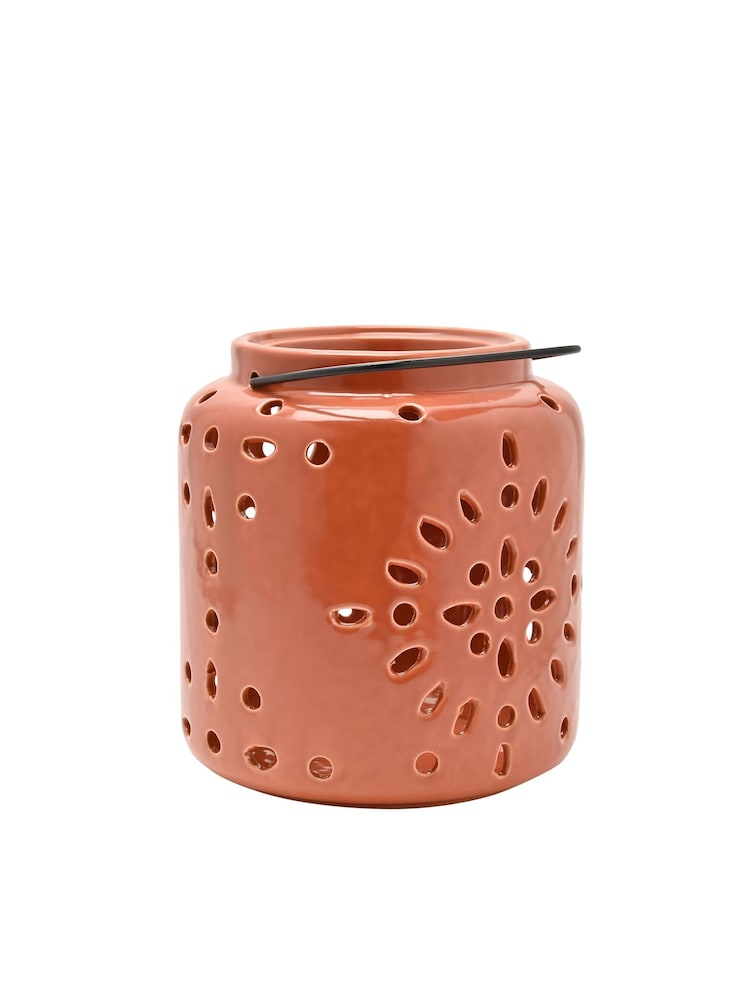Widdop Terracotta Ceramic Lantern - Image 2 of 2 Widdop Terracotta Ceramic Lantern - Image 2 of 2