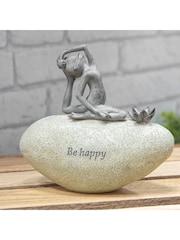 Widdop Cream Frog on Stone Be Happy Ornament - Image 1 of 2