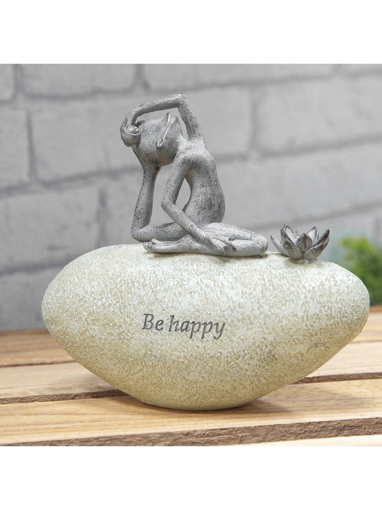 Widdop Cream Frog on Stone Be Happy Ornament - Image 1 of 2 Widdop Cream Frog on Stone Be Happy Ornament - Image 1 of 2