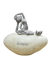 Widdop Cream Frog on Stone Be Happy Ornament - Image 2 of 2