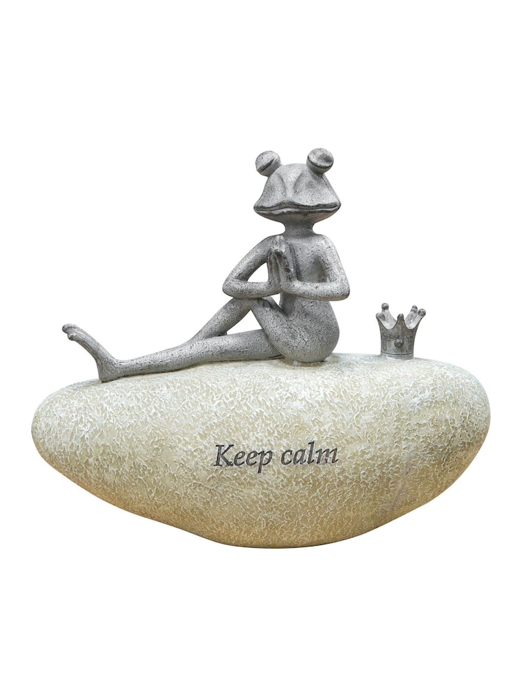 Widdop Cream Frog On Stone Keep Calm Ornament - Image 2 of 2 Widdop Cream Frog On Stone Keep Calm Ornament - Image 2 of 2