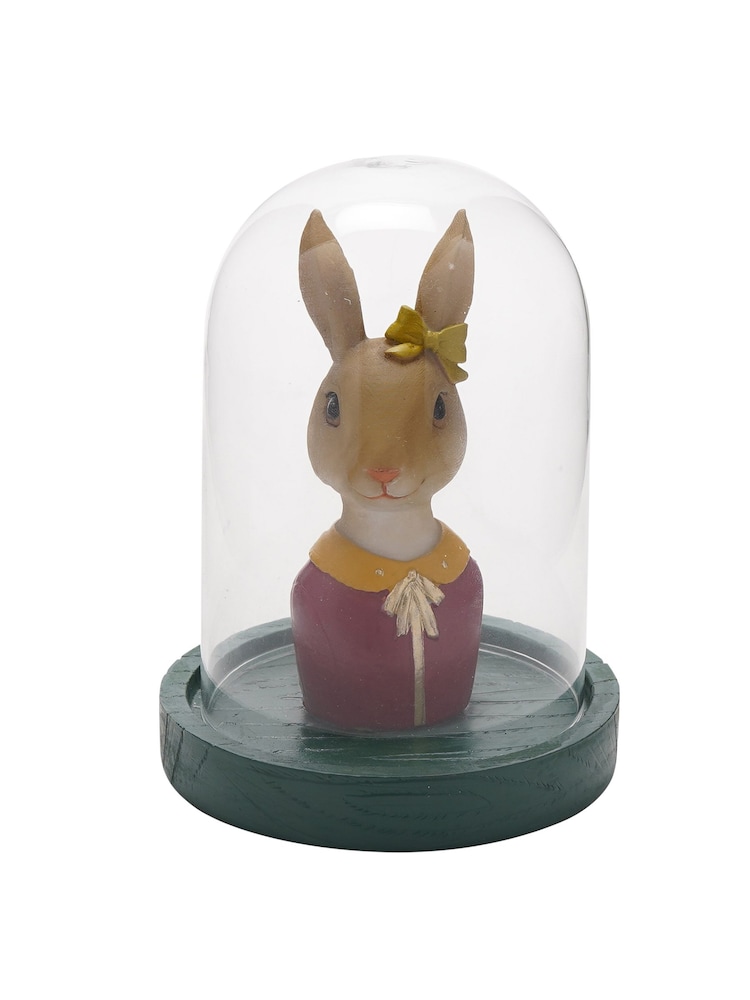 Widdop Green Easter Dressed Bunny In Glass Dome Resin Figurine - Image 1 of 2 Widdop Green Easter Dressed Bunny In Glass Dome Resin Figurine - Image 1 of 2
