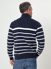 Saltwell Blue Striped Quarter Zip Sweatshirt - Image 2 of 4